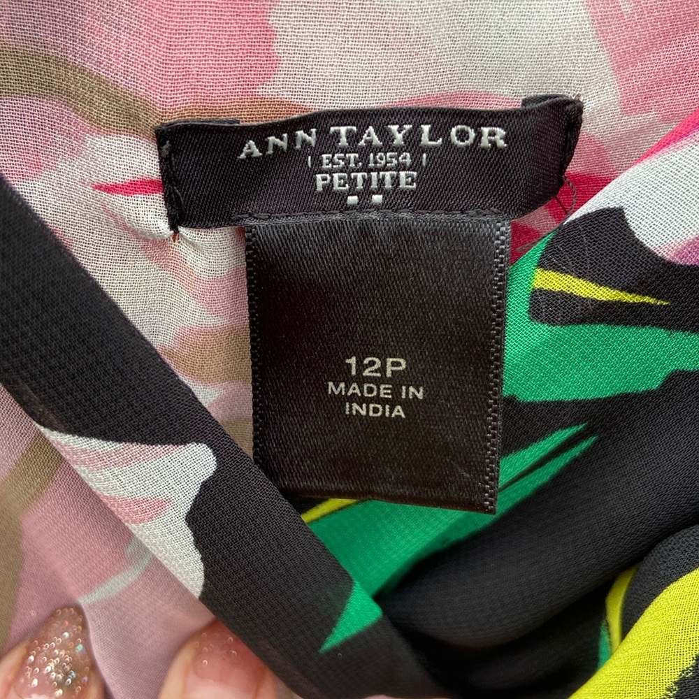 Ann Taylor Floral Chiffon Fully Lined Empire Waist Maxi Dress Women's Size 12P - Picture 3 of 8